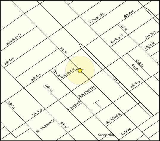 Map to the New Westminster office of Milne Selkirk